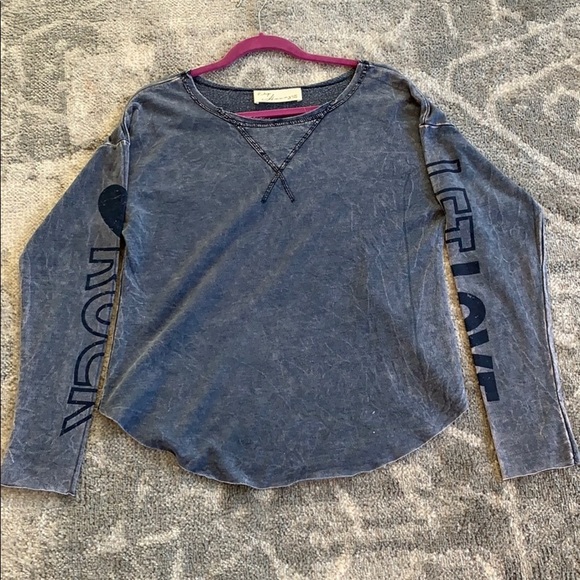 💕HP💕Vintage Havana blue long sleeve top - Picture 2 of 12